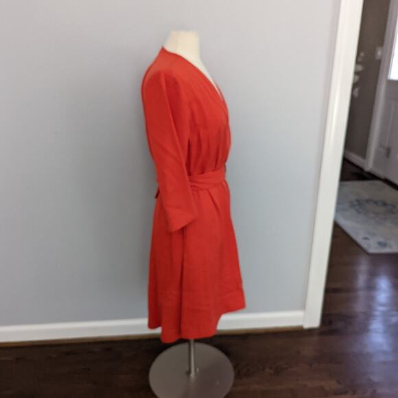 Women's Soft Surroundings Orange Petite Medium Wrap Dress Cinch Fall Bohemian - Picture 8 of 10